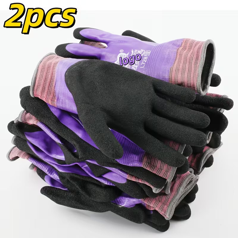 Purple Rose Gloves - Thick Dishwashing Gloves