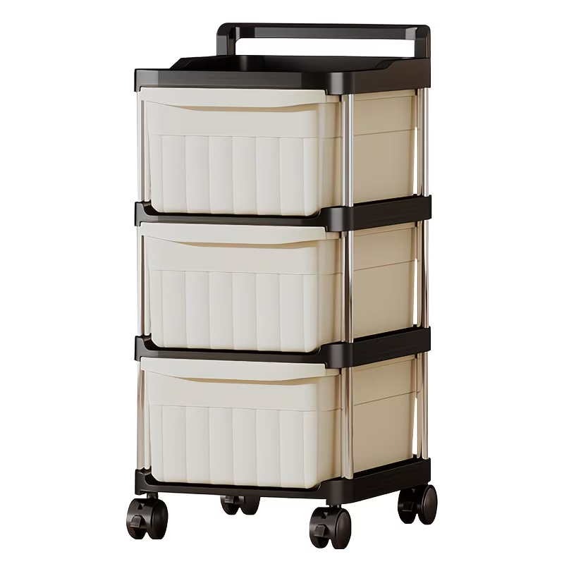 2-Tier Rolling Drawer Storage Cart with Wheels