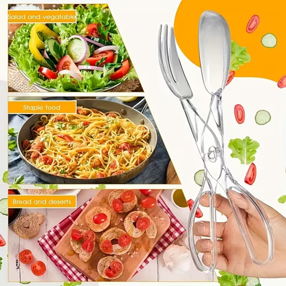 Heavy-duty clear plastic salad scissors and clips - reusable heavy-duty scissors