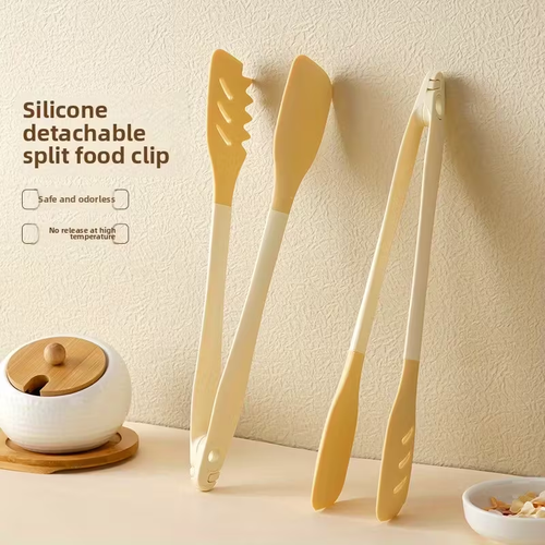 Silicone clips, detachable kitchen grill tongs, steak flipping tongs