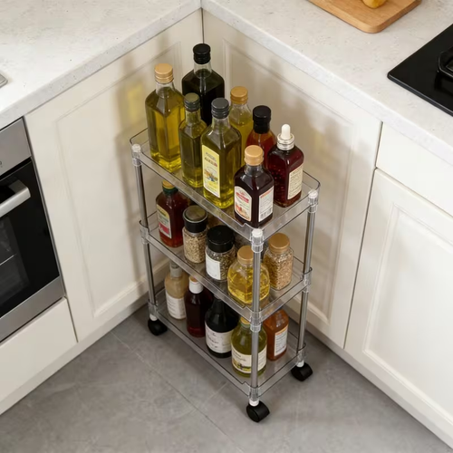 Suitable for home side-standing storage shelves and kitchen storage carts