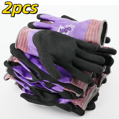 Purple Rose Gloves - Thick Dishwashing Gloves